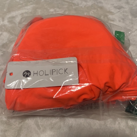 Holipick Women's Medium One Piece Swimsuit Bathing Suit Halter Swimwear Orange - Picture 3 of 4